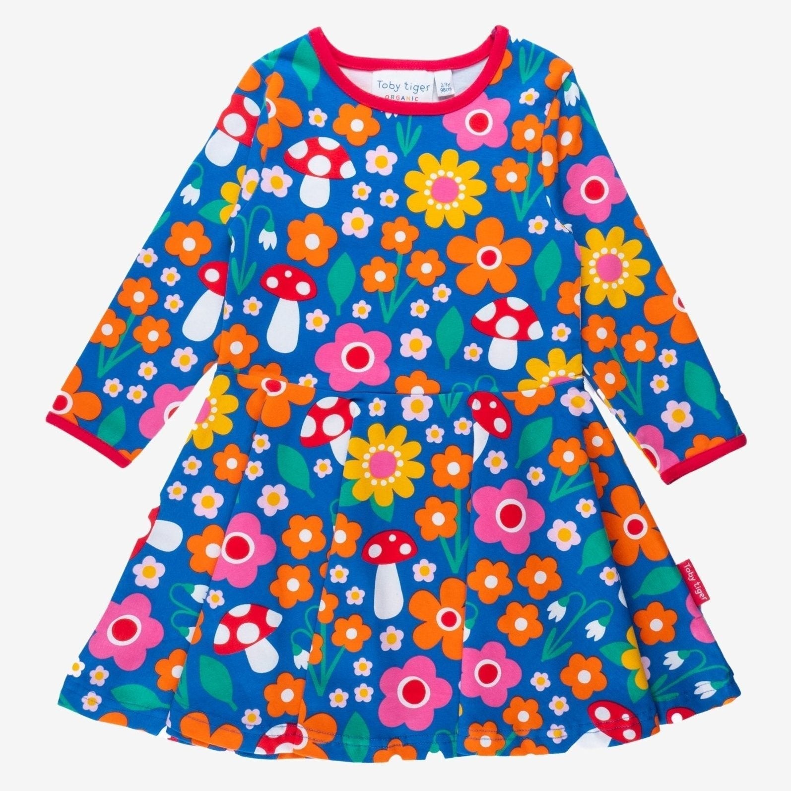 Toby Tiger Organic Skater Dress - Floral Mushroom Print - Baby&More