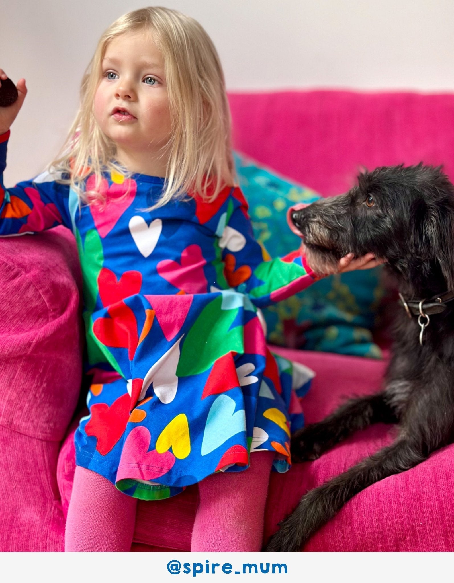 Toby Tiger Organic Skater Dress - Heart Print - Baby&More