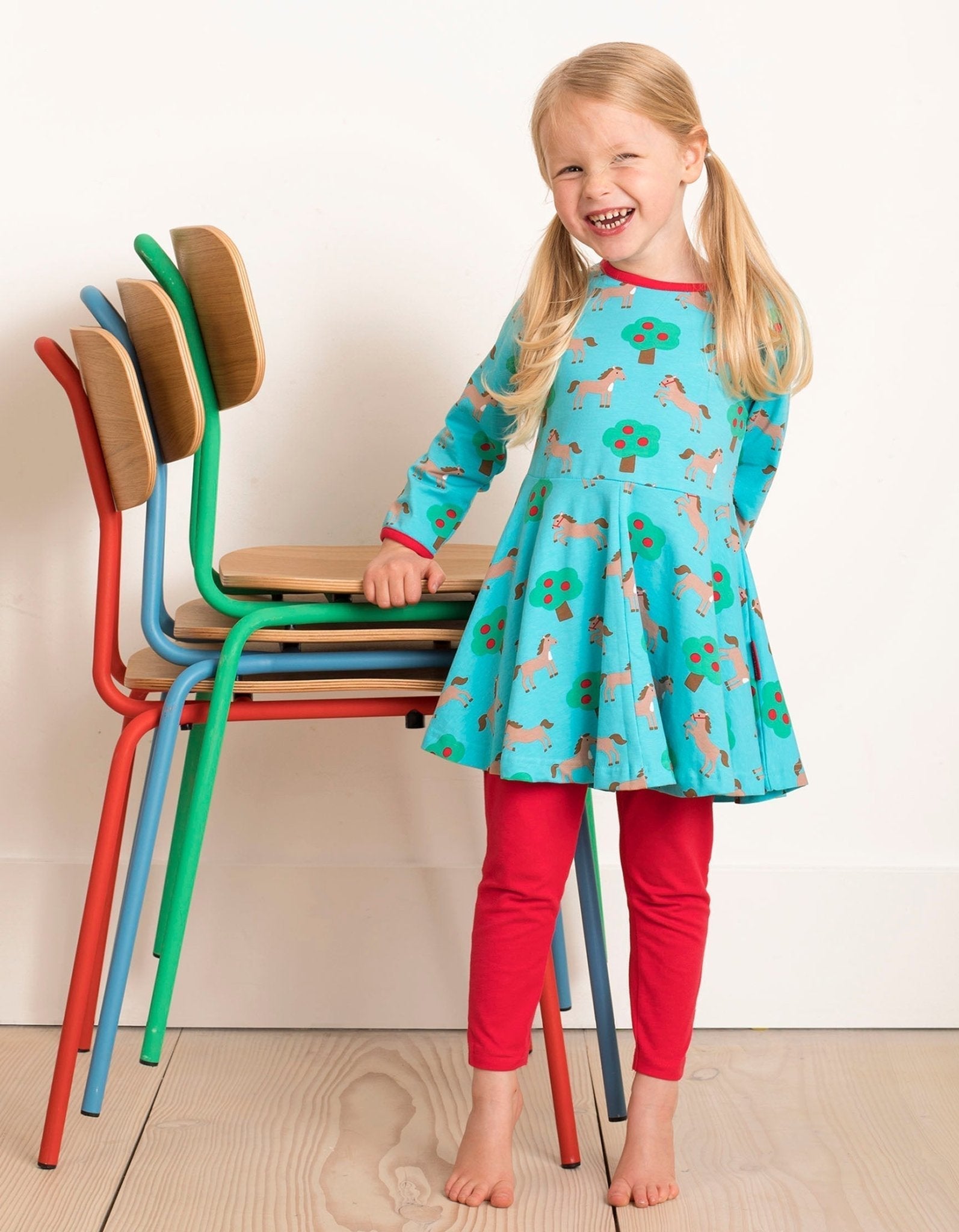 Toby Tiger Organic Skater Dress - Horse Print - Baby&More