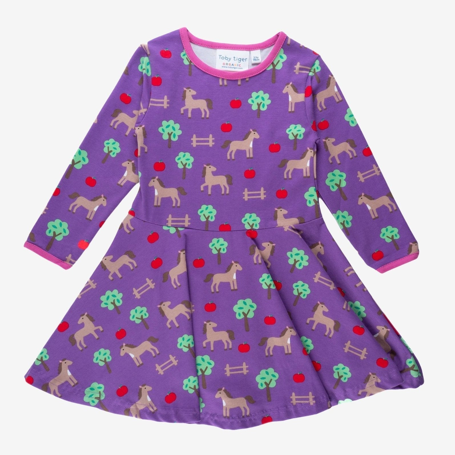Toby Tiger Organic Skater Dress - Horse Print - Baby&More