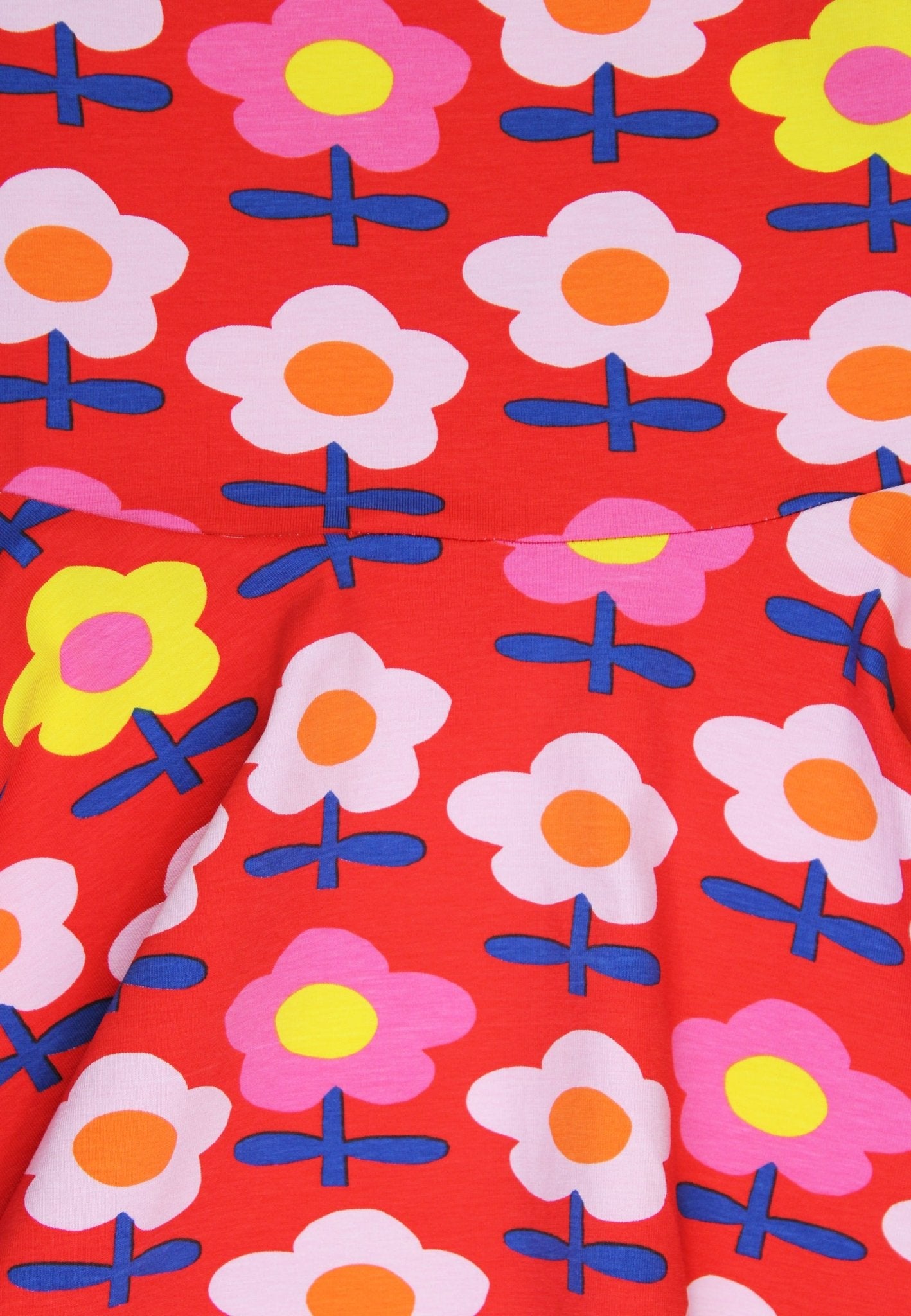 Toby Tiger Organic Skater Dress - Pink Flower Print - Baby&More