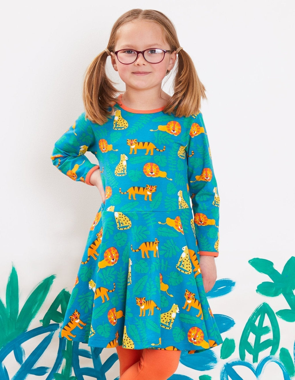 Toby Tiger Organic Skater Dress - Wild Cats Print - Baby&More