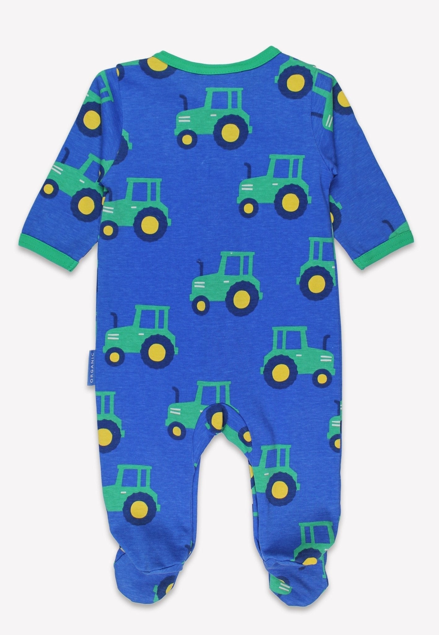 Toby Tiger Organic Sleepsuit - Hillside Tractor Print - Baby&More