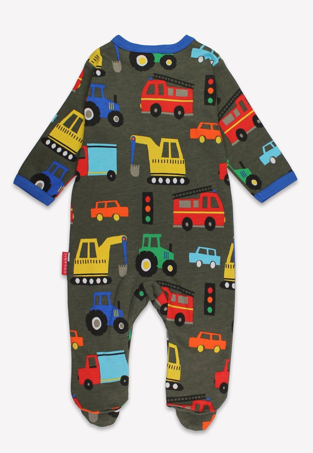 Toby Tiger Organic Sleepsuit - Transport Print - Baby&More