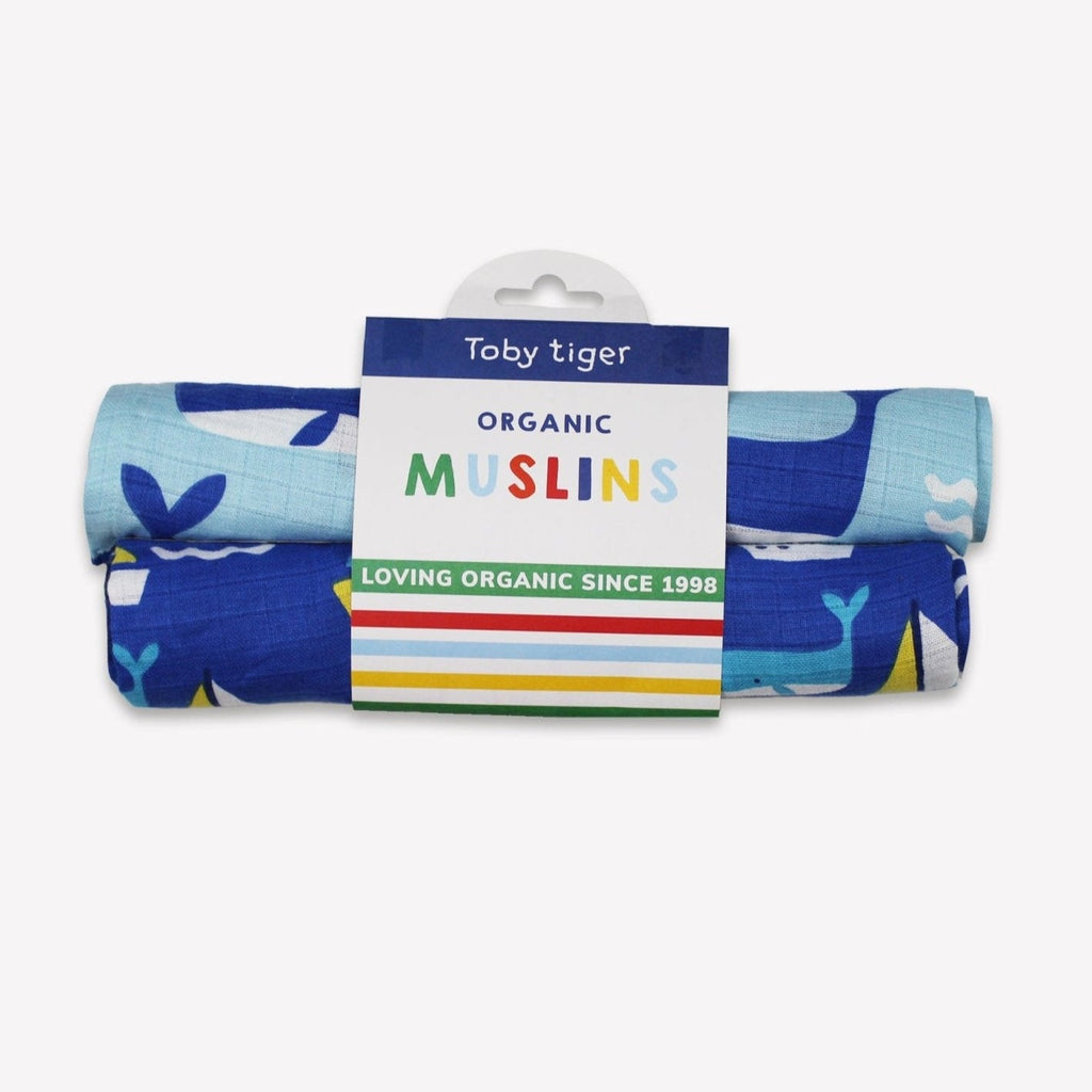 Toby Tiger Organic St Ives Print Muslin 2 Pack - Baby&More