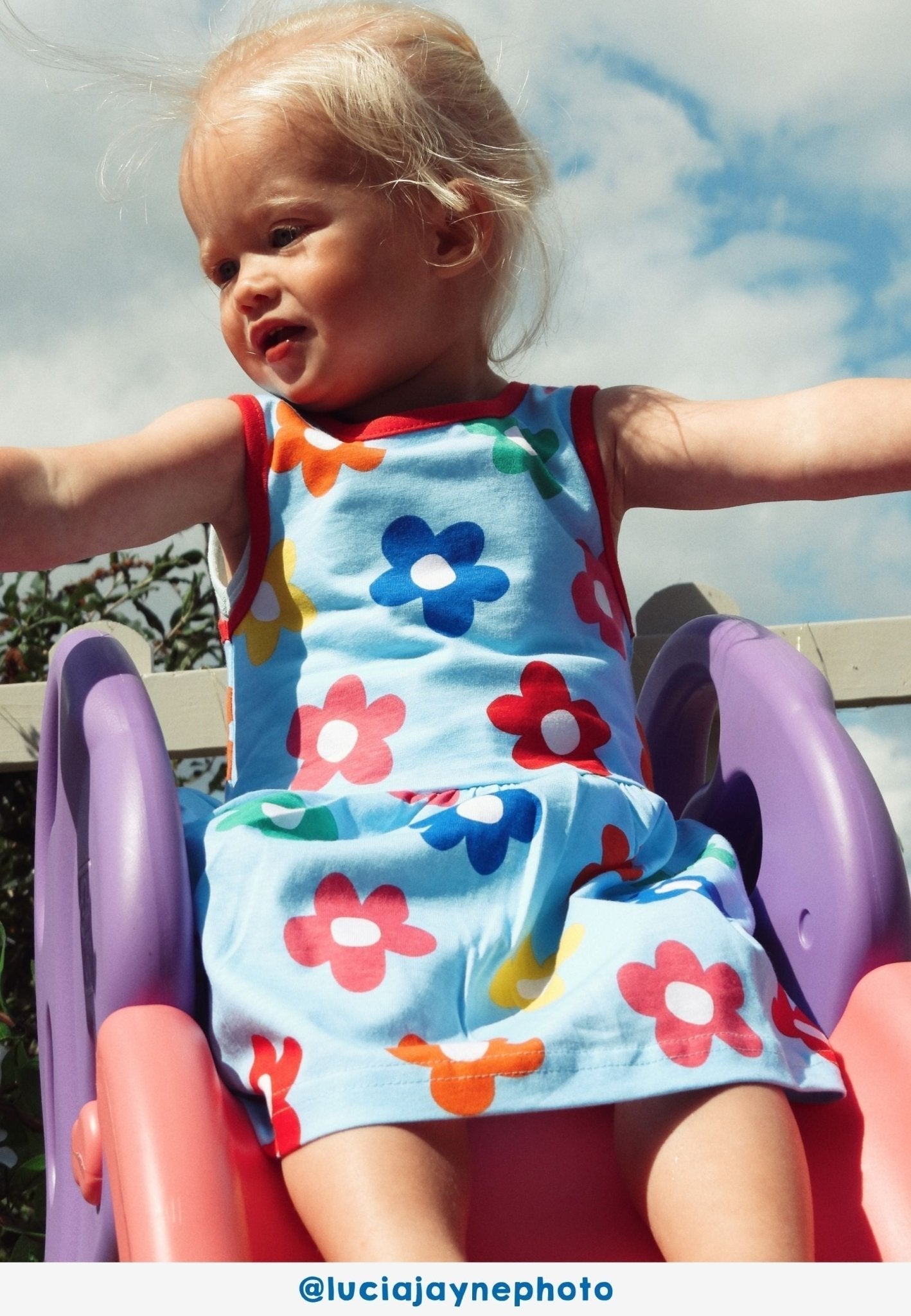Toby Tiger Organic Summer Dress - Rainbow Bloom Print - Baby&More