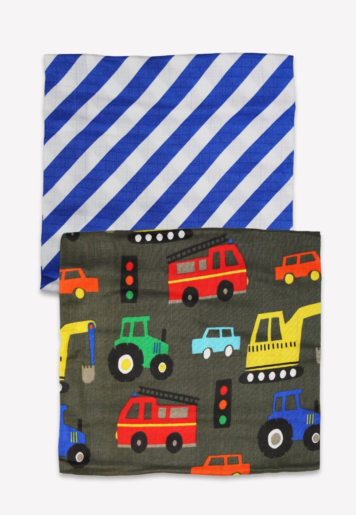 Toby Tiger Organic Transport Print Muslin 2 Pack - Baby&More