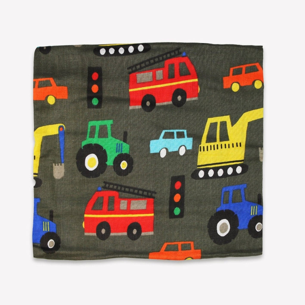 Toby Tiger Organic Transport Print Muslin 2 Pack - Baby&More