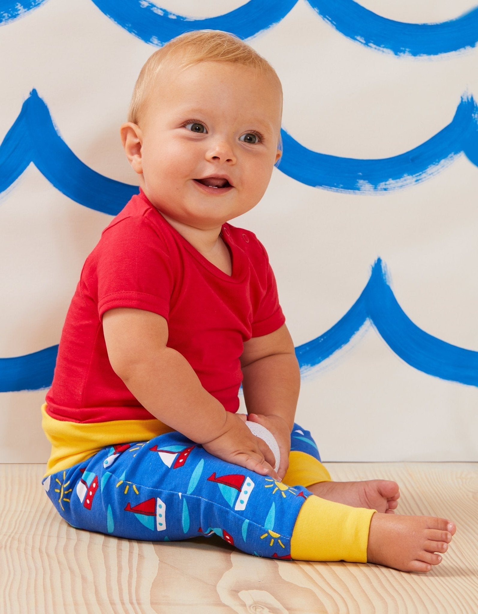 Toby Tiger Organic Yoga Pants - Boat Print - Baby&More