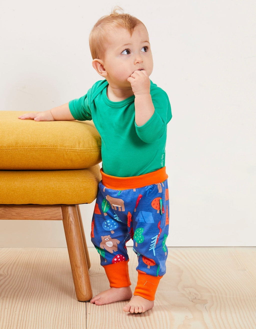 Toby Tiger Organic Yoga Pants - Camping Bear Print - Baby&More