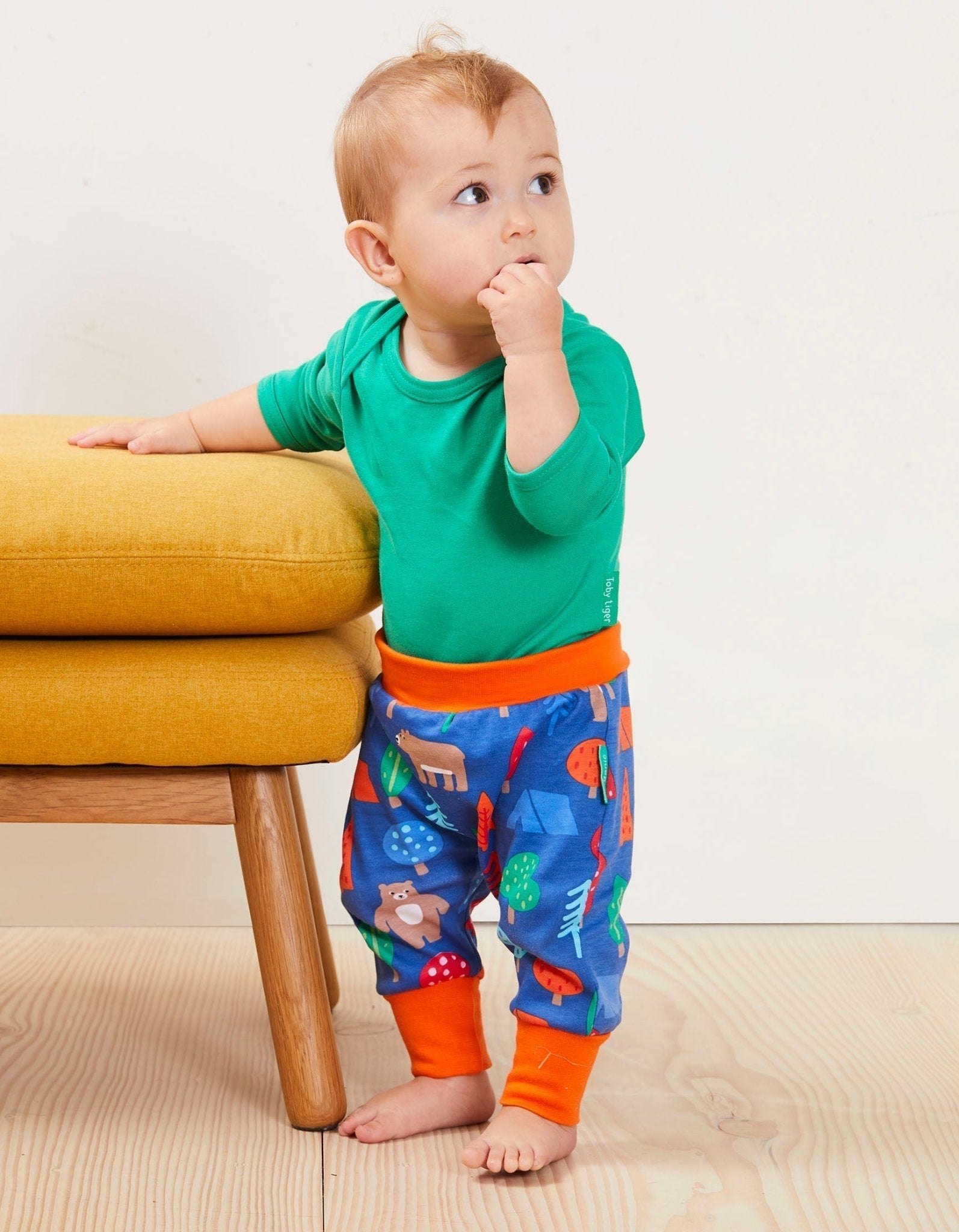 Toby Tiger Organic Yoga Pants - Camping Bear Print - Baby&More