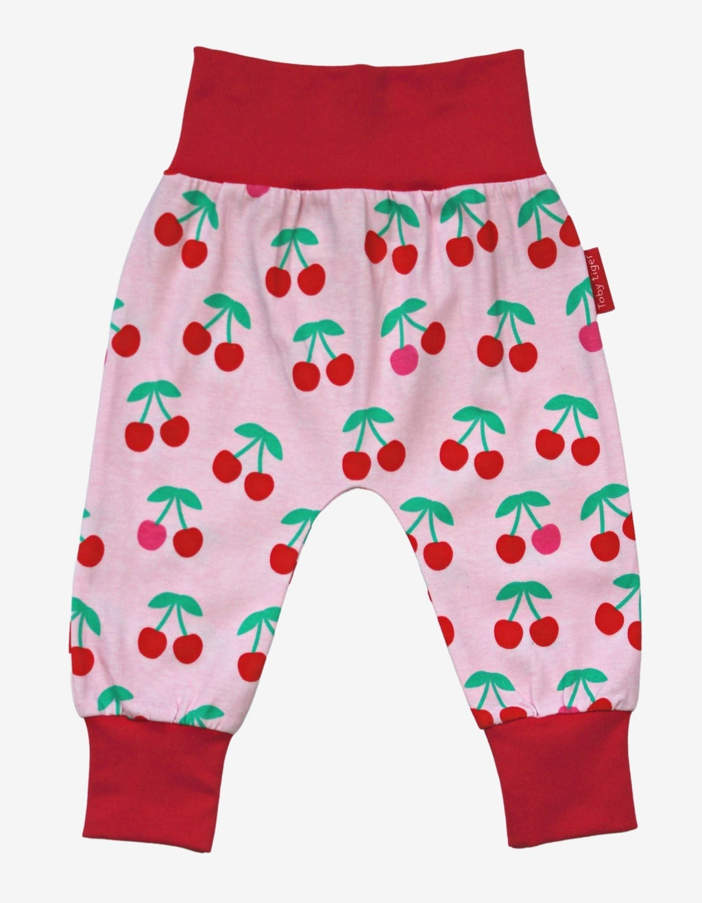 Toby Tiger Organic Yoga Pants - Cherry Print Pink - Baby&More