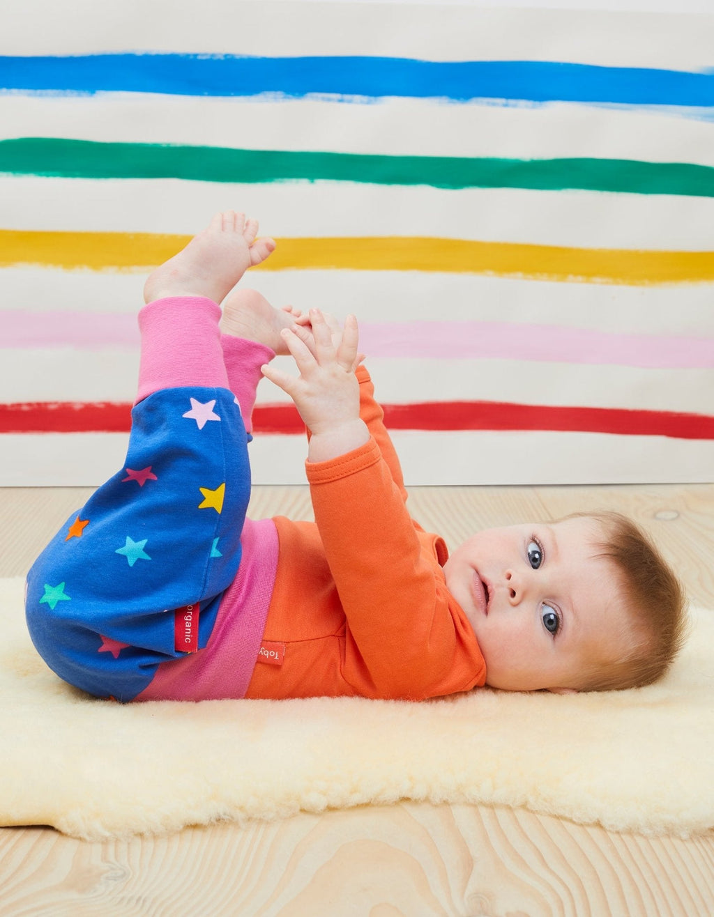 Toby Tiger Organic Yoga Pants - Multi Star Print - Baby&More