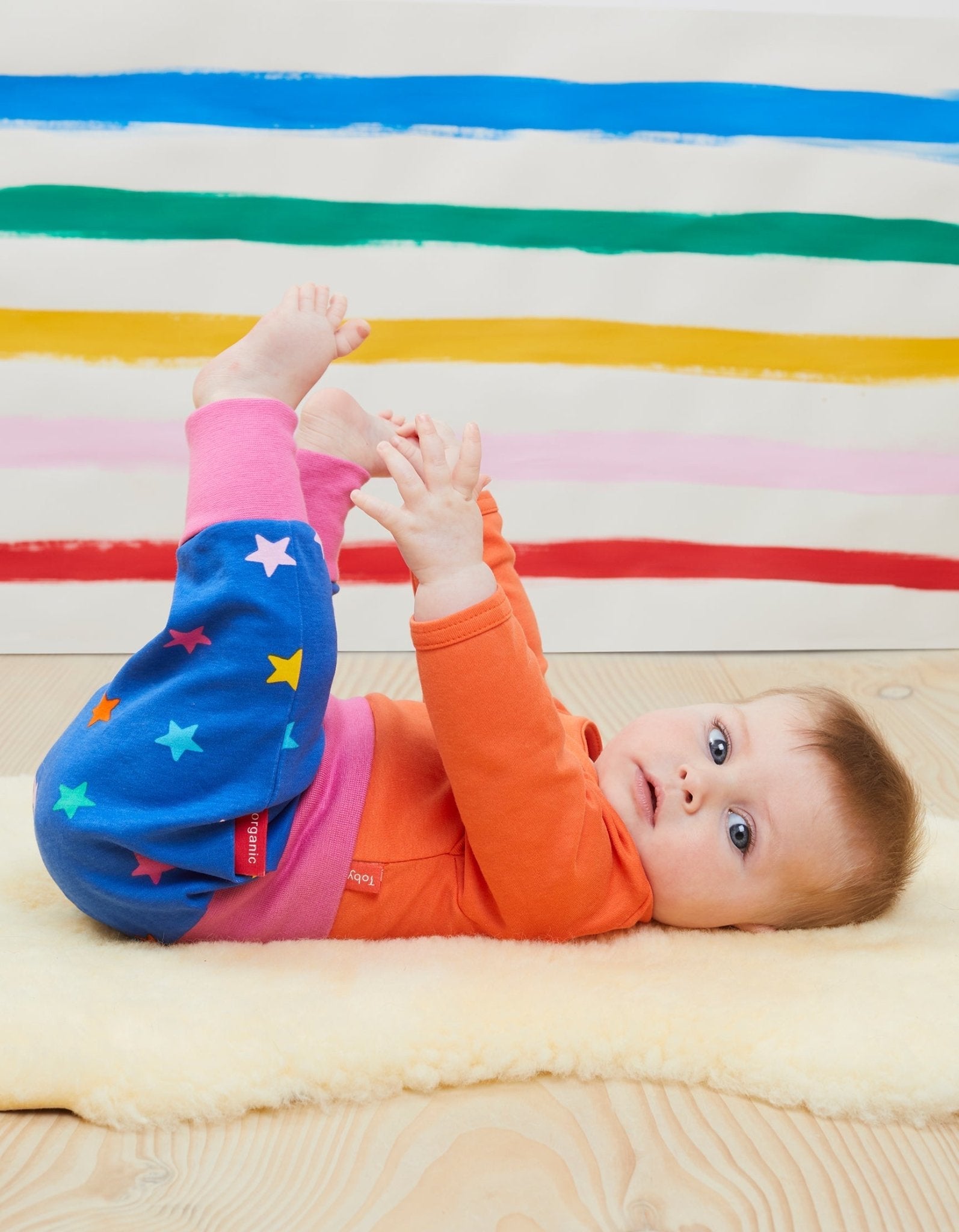 Toby Tiger Organic Yoga Pants - Multi Star Print - Baby&More
