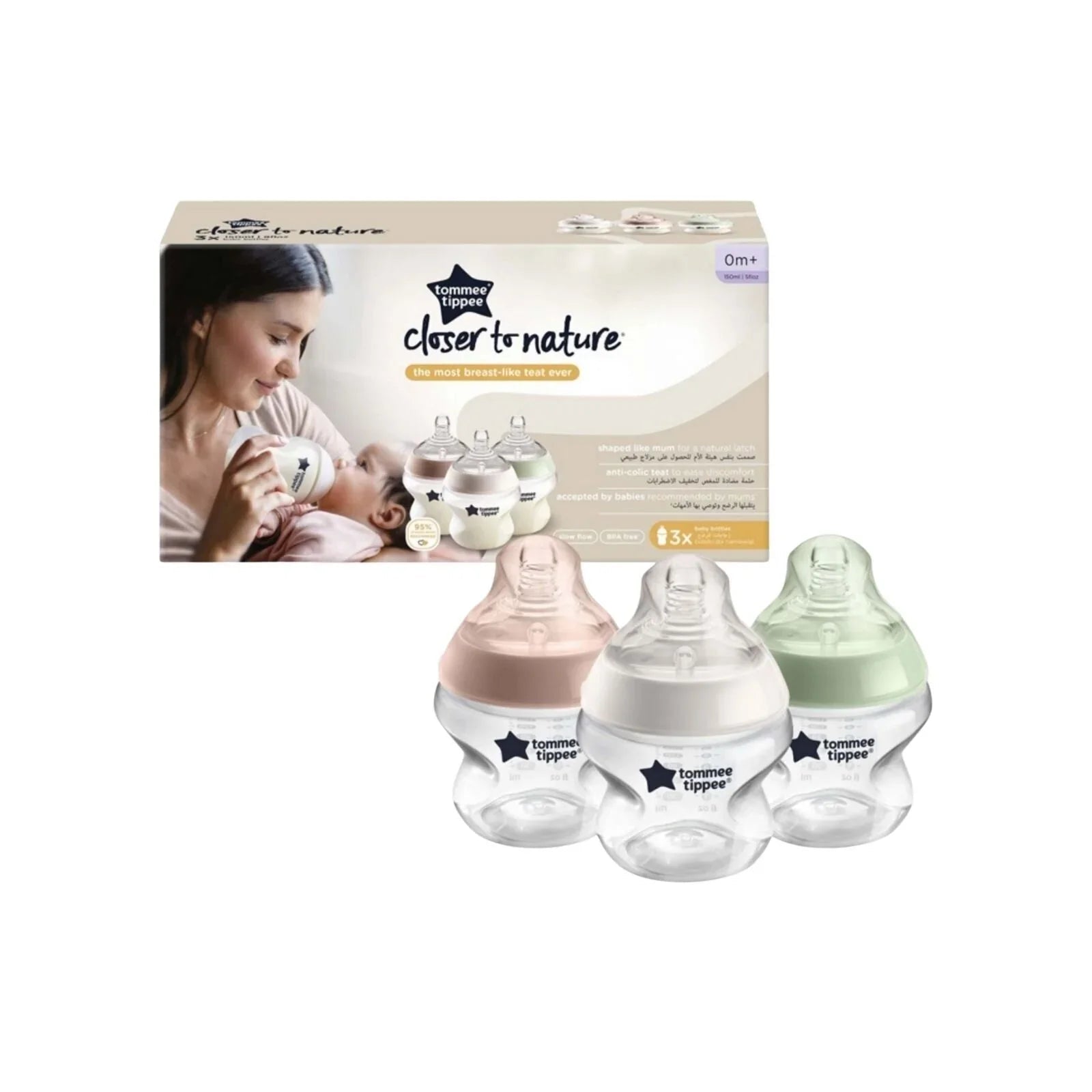 Tommee Tippee Closer To Nature Bottle - 150ml - Pack of 3 - Baby&More