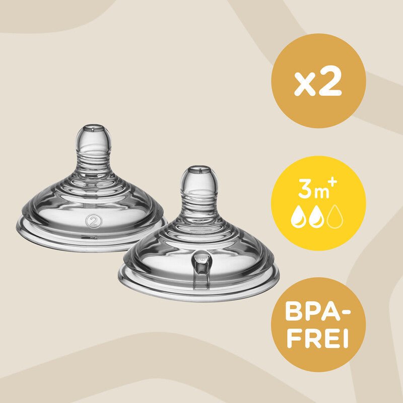 Tommee Tippee Closer to Nature Teat - Medium Flow - 2 Pack - Baby&More