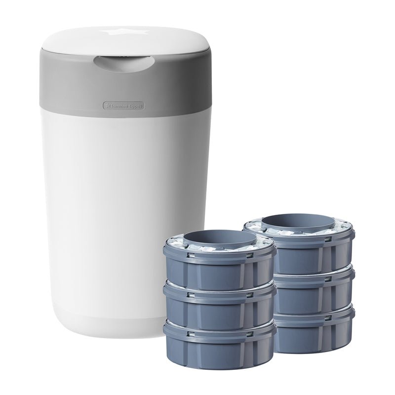 Tommee Tippee Twist & Click Nappy Bin Tub with 6 Refill Cassettes - Baby&More