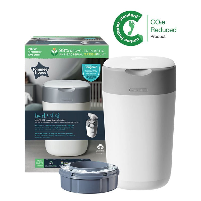 Tommee Tippee Twist & Click Nappy Disposal Bin - White - Baby&More