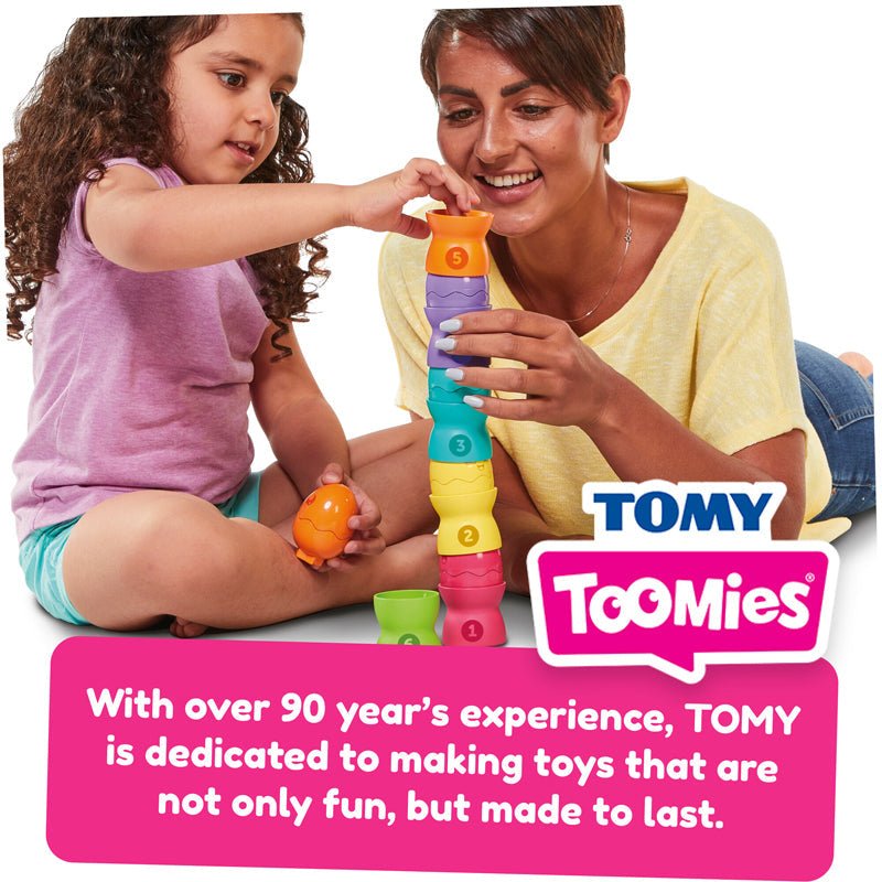 Tomy Toomies Hide & Squeak Egg Stackers - Baby&More