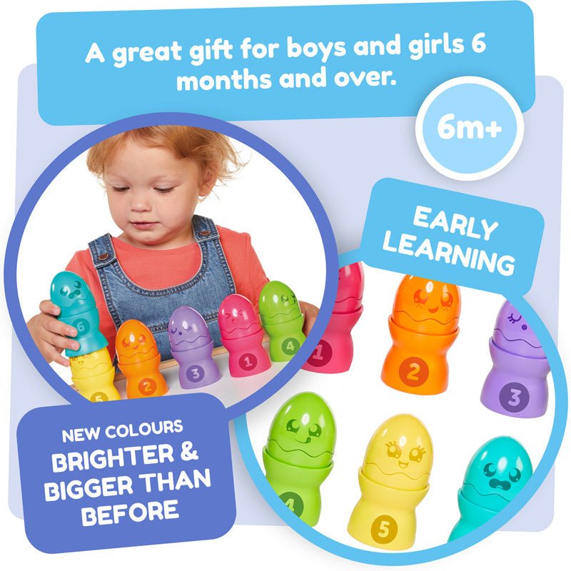 Tomy Toomies Hide & Squeak Egg Stackers - Baby&More