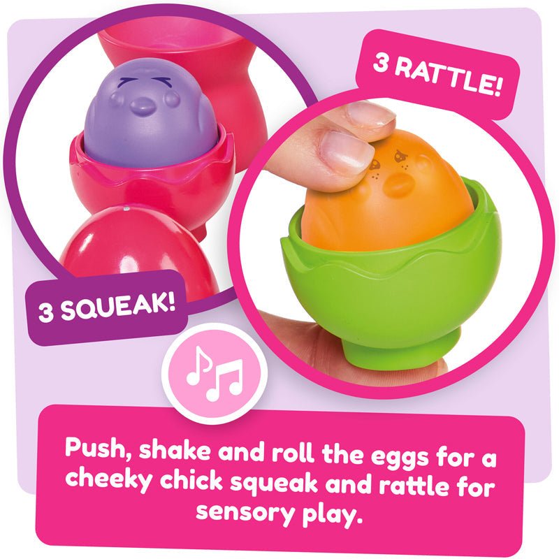 Tomy Toomies Hide & Squeak Egg Stackers - Baby&More
