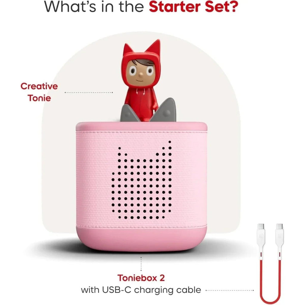 Tonies Toniebox 2 Cloud Starter Set with Creative Tonie Rubie - Pink - Baby&More