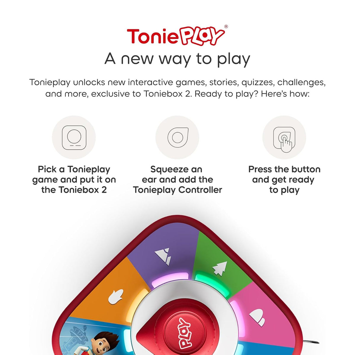 Tonies Toniebox 2 Play Set Including Paw Patrol Chase Tonie, Tonieplay Game & Tonieplay Controller - Moon Grey - Baby&More