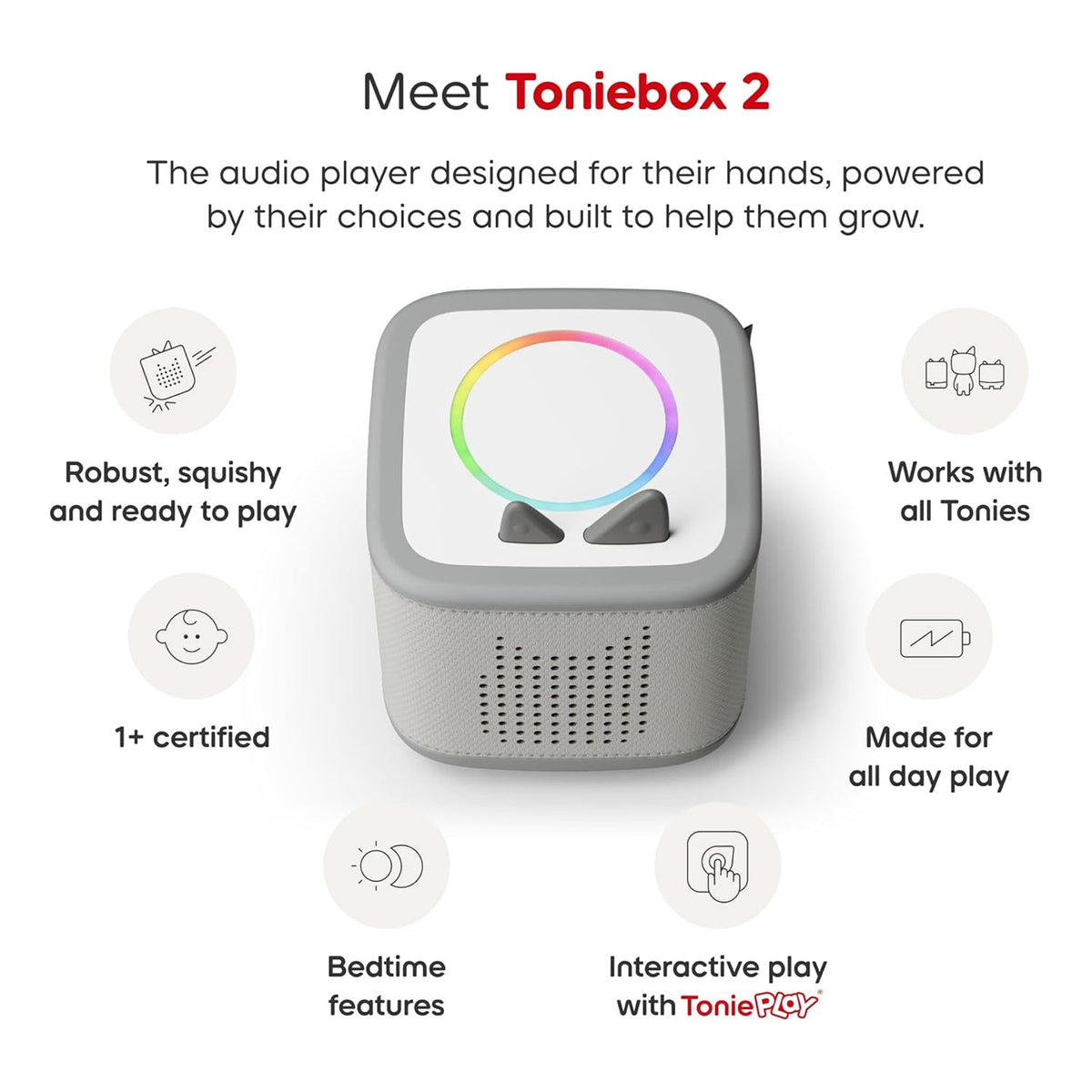 Tonies Toniebox 2 Play Set Including Paw Patrol Chase Tonie, Tonieplay Game & Tonieplay Controller - Moon Grey - Baby&More