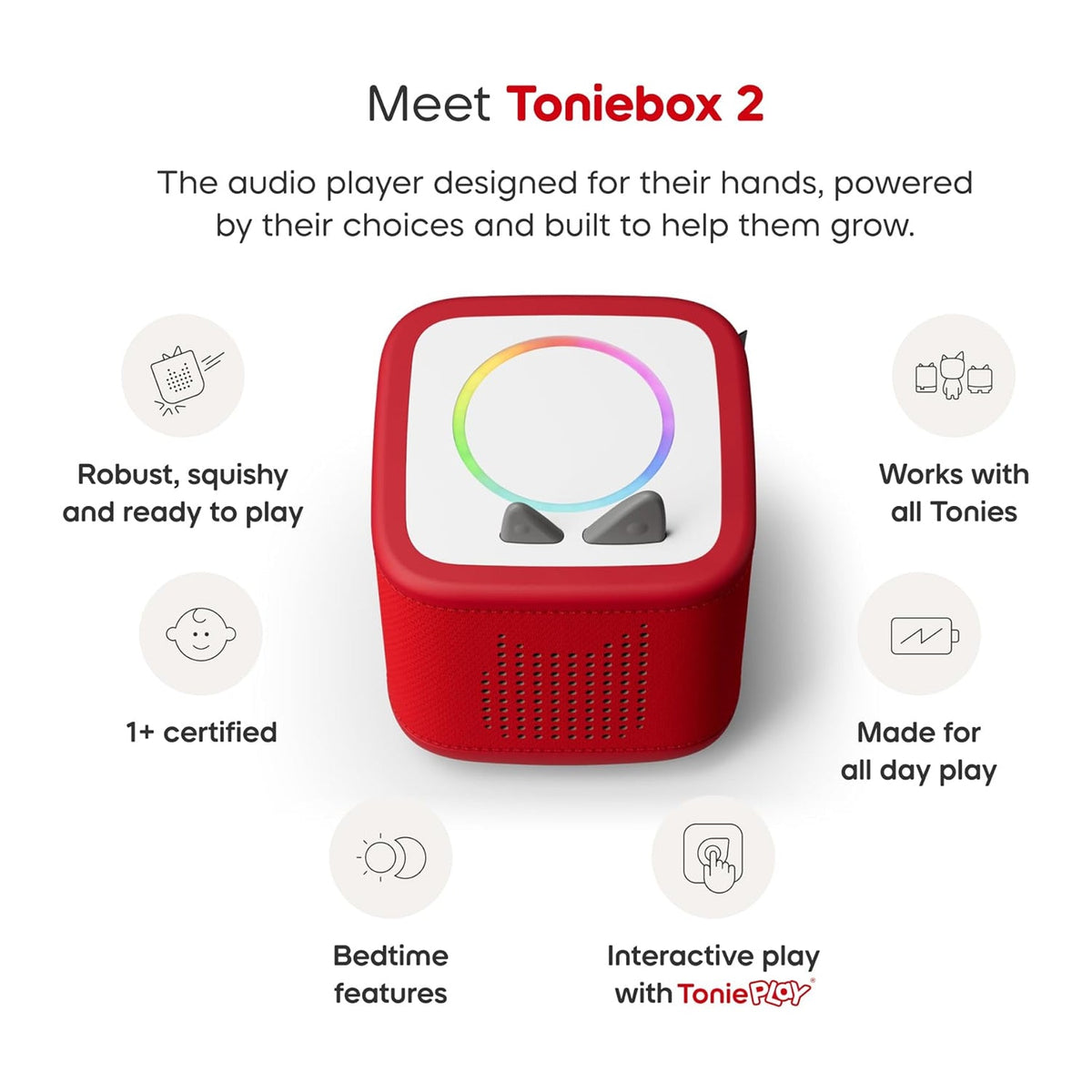 Tonies Toniebox 2 Play Set Including Paw Patrol Chase Tonie, Tonieplay Game & Tonieplay Controller - Sunset Red - Baby&More