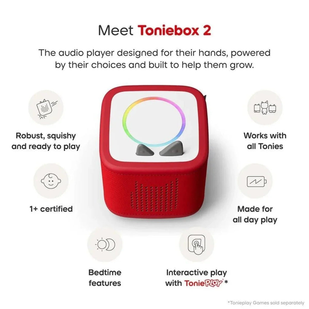 Tonies Toniebox 2 Starter Set with Creative Tonie Rubie - Sunset Red - Baby&More