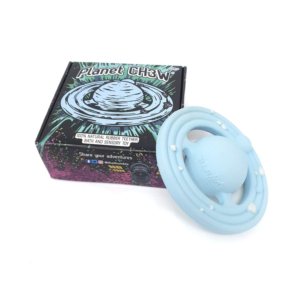 Natural Rubber Space Teether Baby Toy - Planet CH3W® Ringed Planet