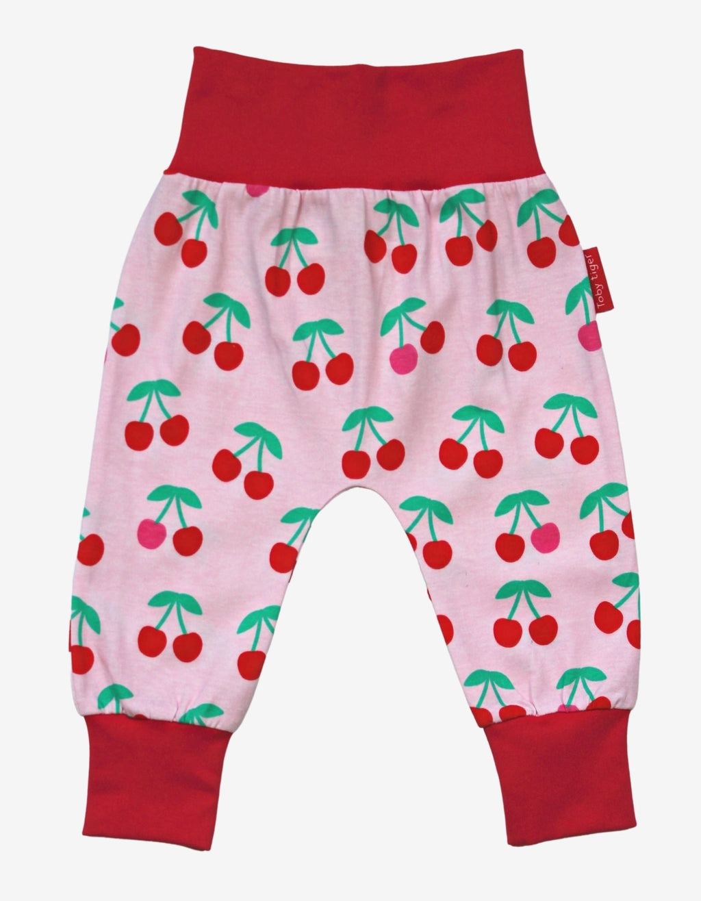 Toby Tiger Organic Yoga Pants - Cherry Print Pink
