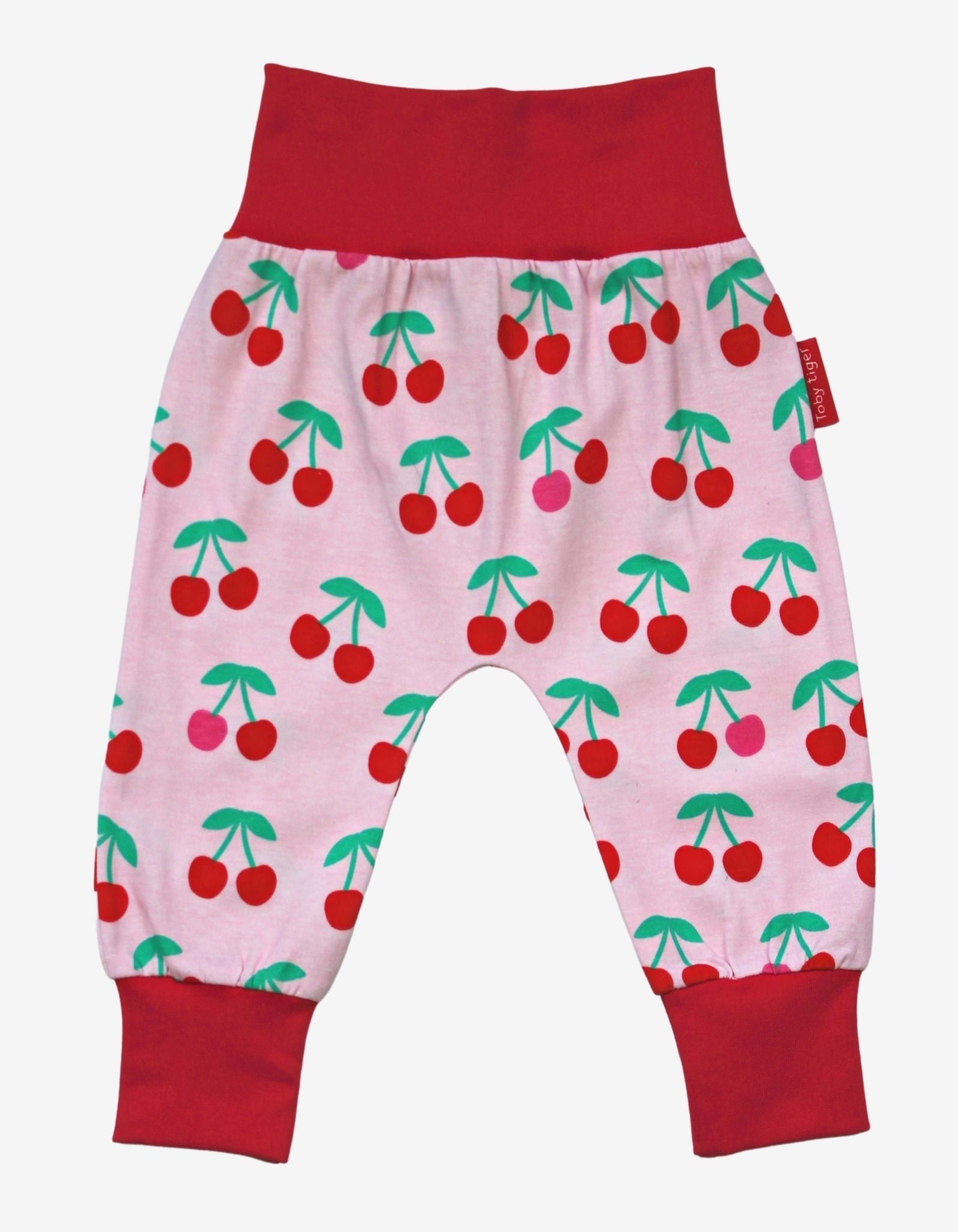 Toby Tiger Organic Yoga Pants - Cherry Print Pink