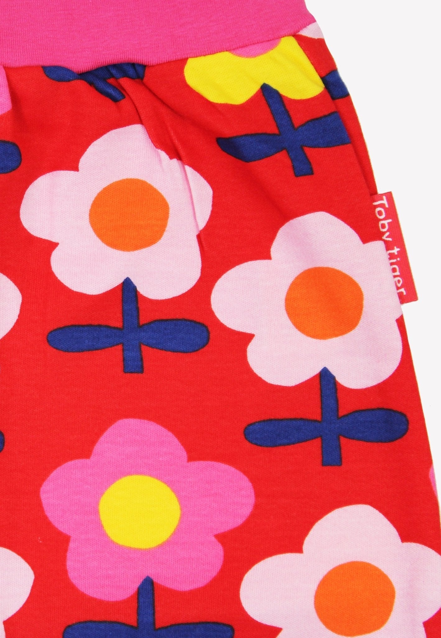 Toby Tiger Organic Yoga Pants - Pink Flower Print