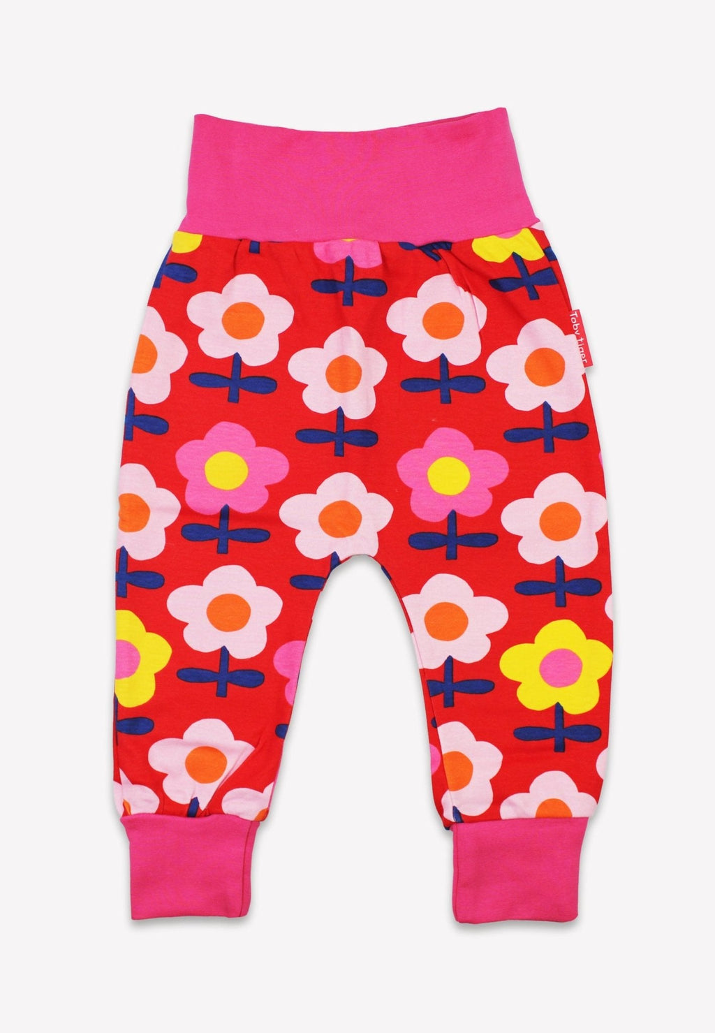 Toby Tiger Organic Yoga Pants - Pink Flower Print