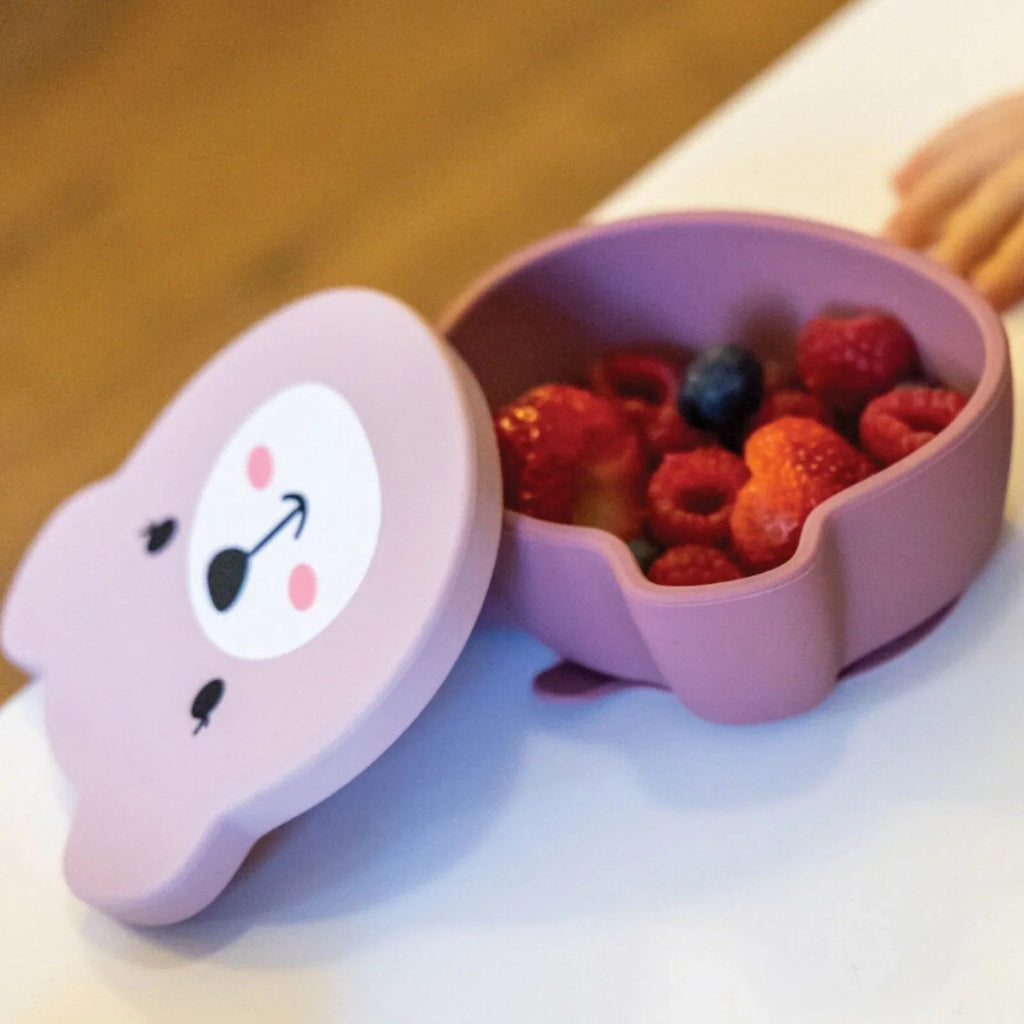 TUM TUM Silicone Weaning Bowl & Spoon Set Betsy Bear - Pink - Baby&More