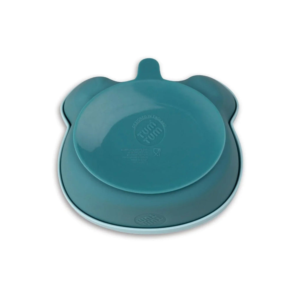 TUM TUM Silicone Weaning Bowl & Spoon Set Boris Bear - Blue - Baby&More