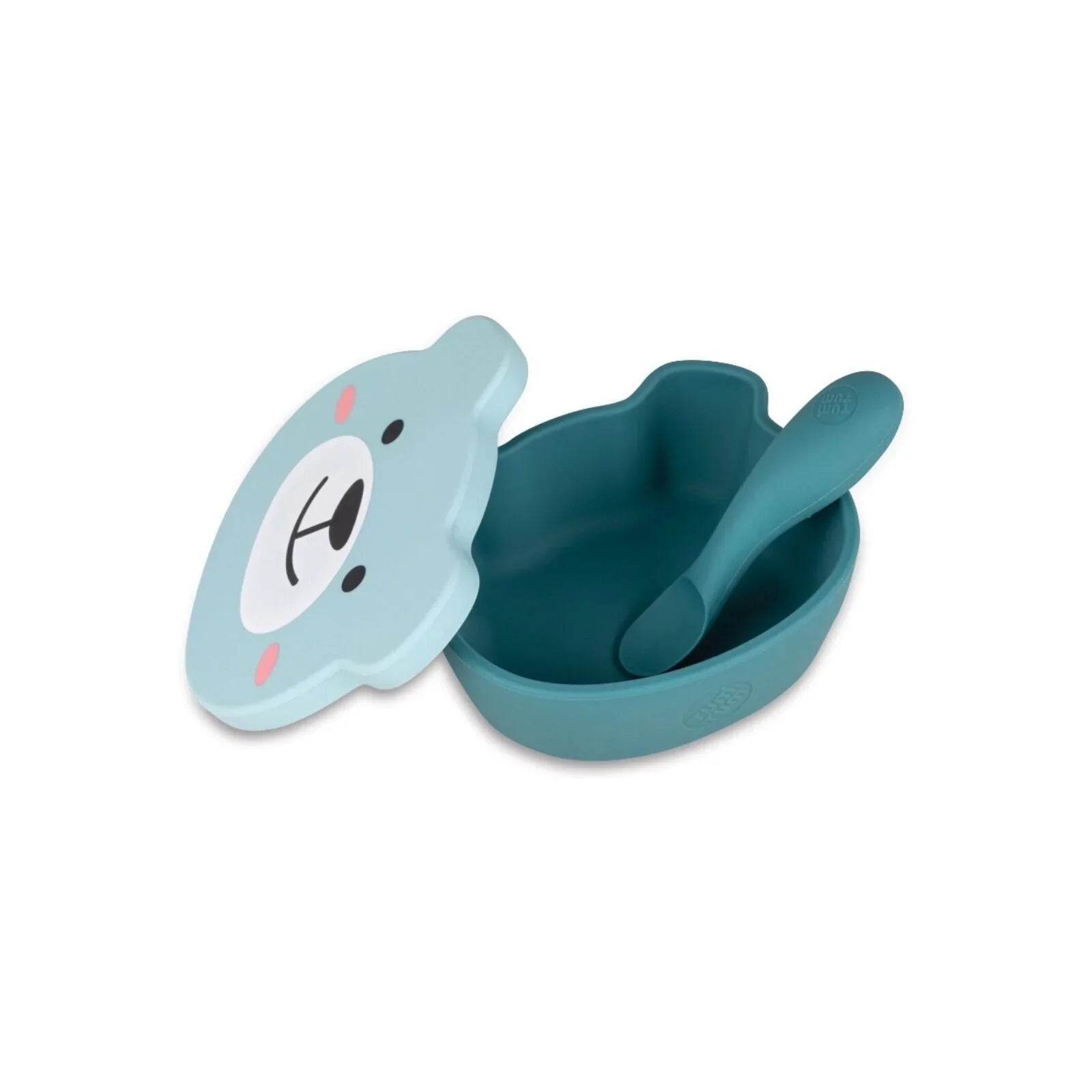 TUM TUM Silicone Weaning Bowl & Spoon Set Boris Bear - Blue - Baby&More