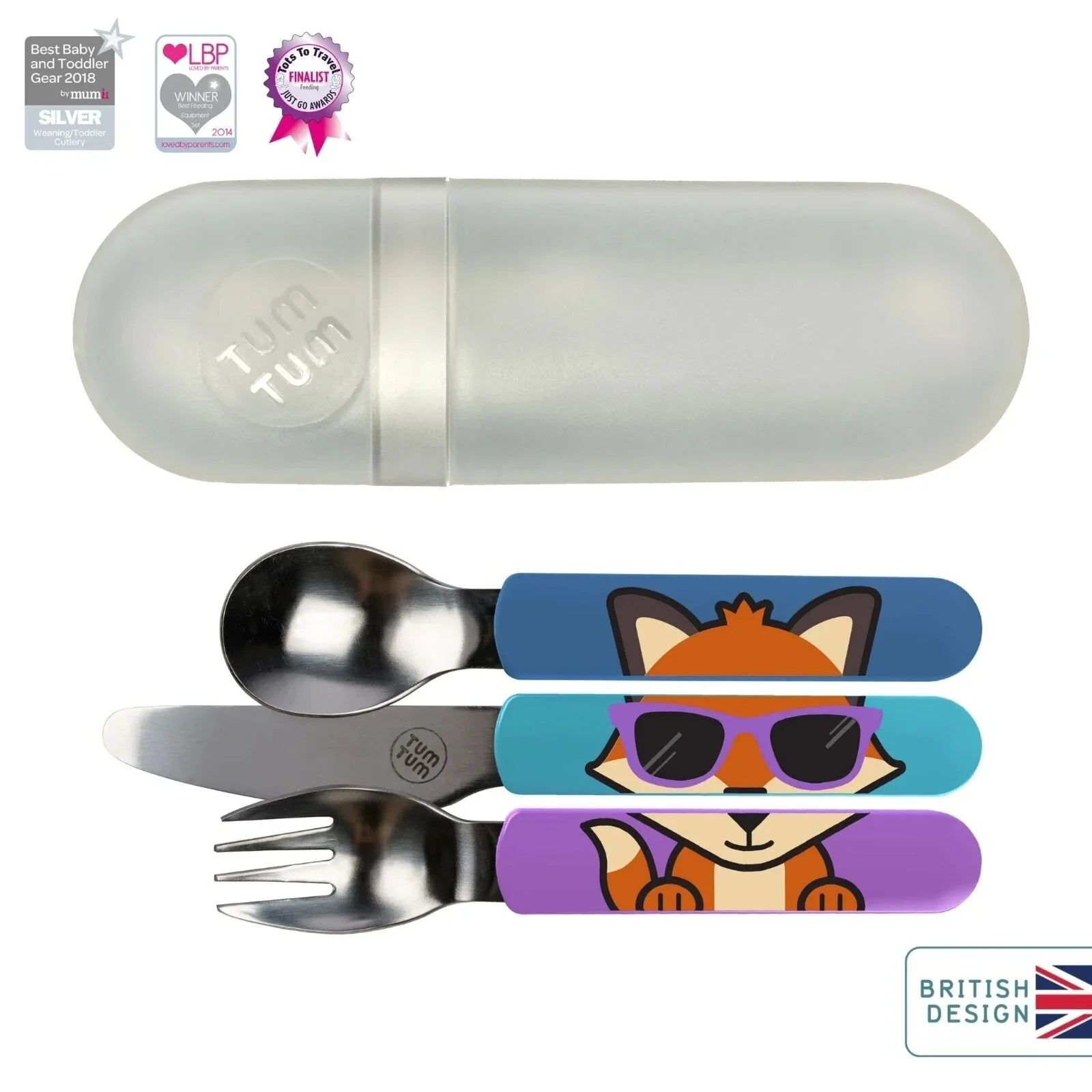 TUM TUM Travel Cutlery Set with Case - Felicity Fox - Baby&More