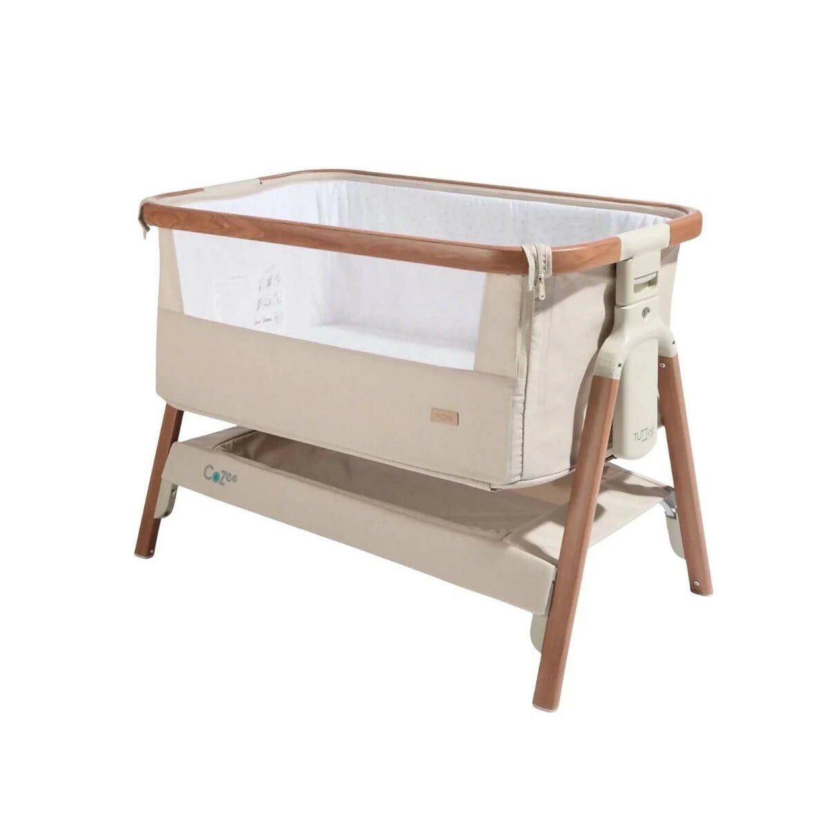 Tutti Bambini Cozee Bedside Crib - Scandinavian Walnut/Ecru - Baby&More