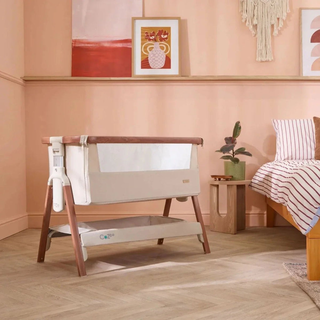 Tutti Bambini Cozee Bedside Crib - Scandinavian Walnut/Ecru - Baby&More