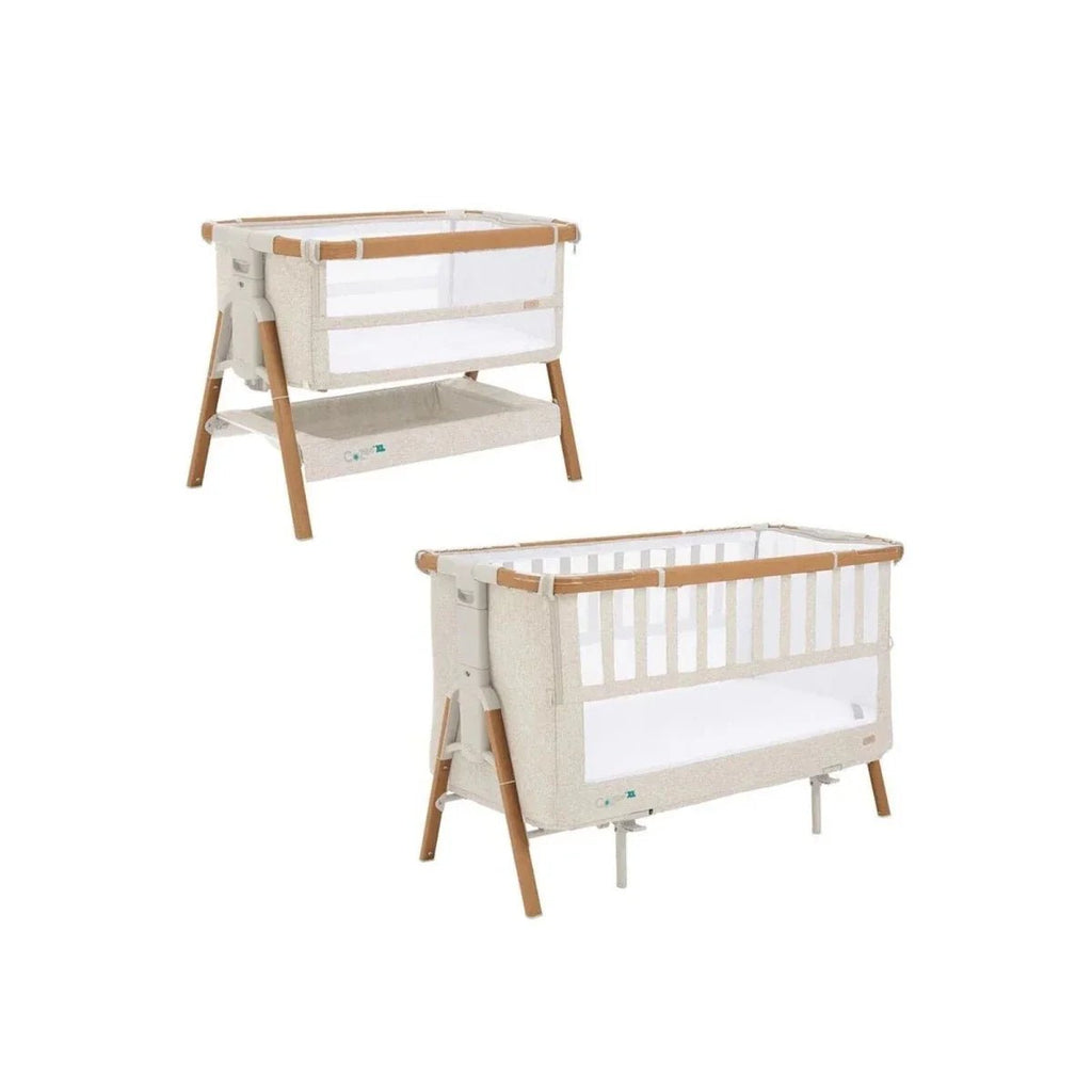 Tutti Bambini CoZee XL Bedside Crib & Cot - Scandinavian Walnut/Ecru - Baby&More