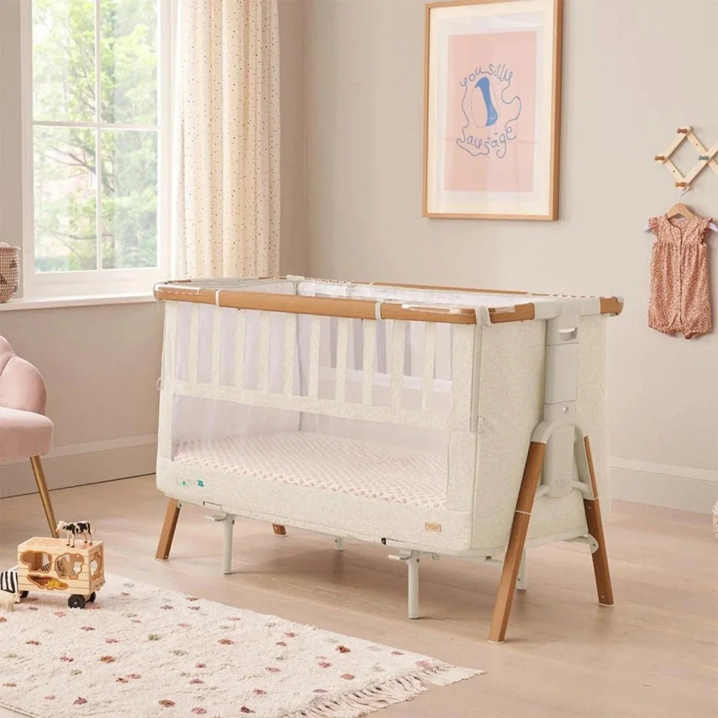 Tutti Bambini CoZee XL Bedside Crib & Cot - Scandinavian Walnut/Ecru - Baby&More