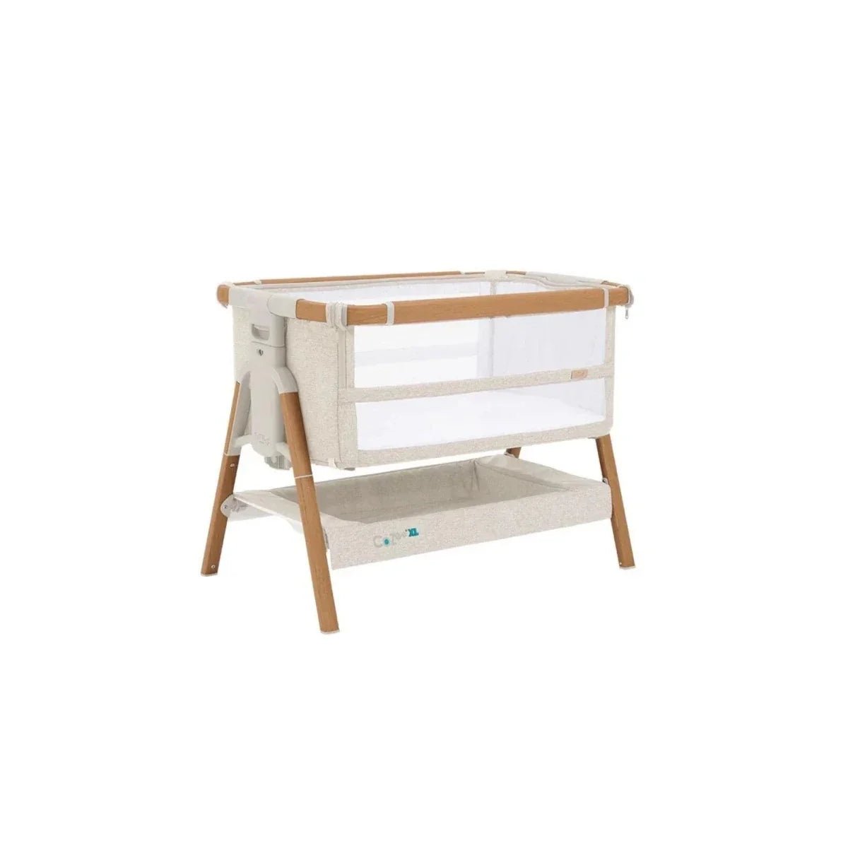 Tutti Bambini CoZee XL Bedside Crib & Cot - Scandinavian Walnut/Ecru - Baby&More