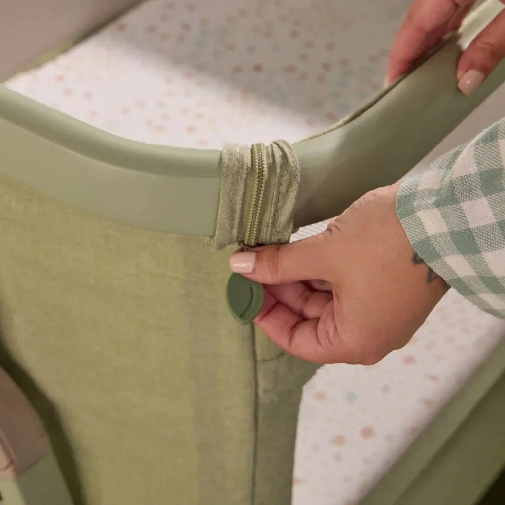 Tutti Bambini CoZee Zen Bedside Crib - Eucalyptus - Baby&More