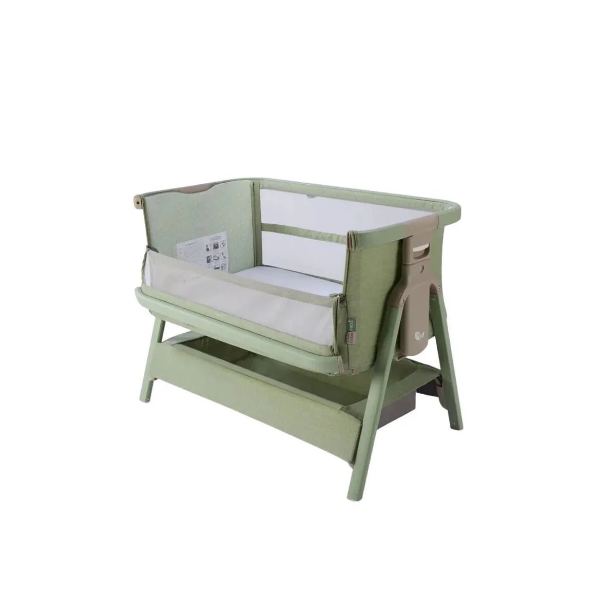 Tutti Bambini CoZee Zen Bedside Crib - Eucalyptus - Baby&More