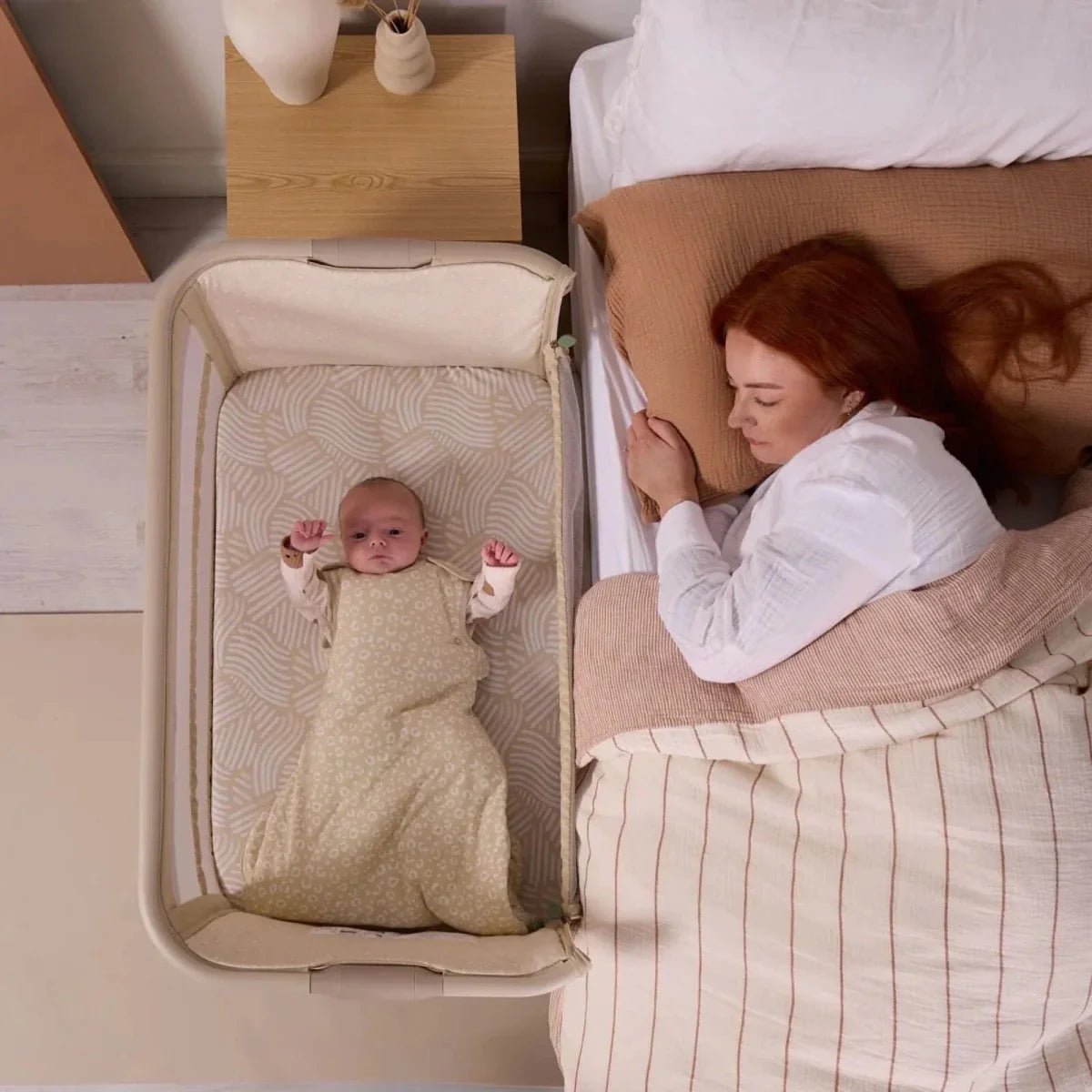 Tutti Bambini CoZee Zen Bedside Crib - Sand - Baby&More