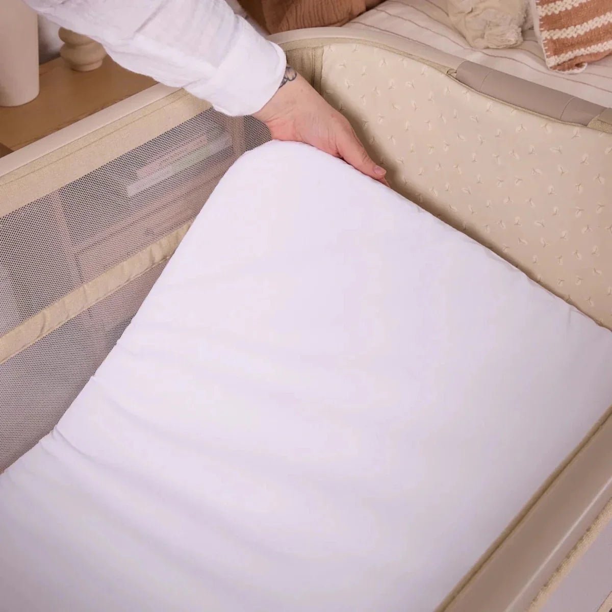 Tutti Bambini CoZee Zen Bedside Crib - Sand - Baby&More