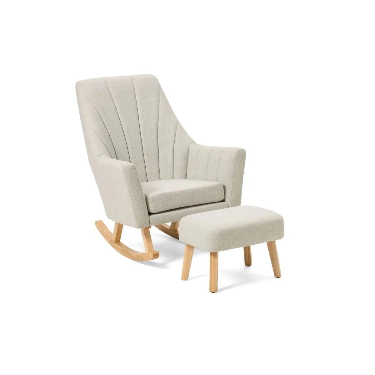 Tutti Bambini Jonah Rocking Chair & Foot Stool - Pebble - Baby&More