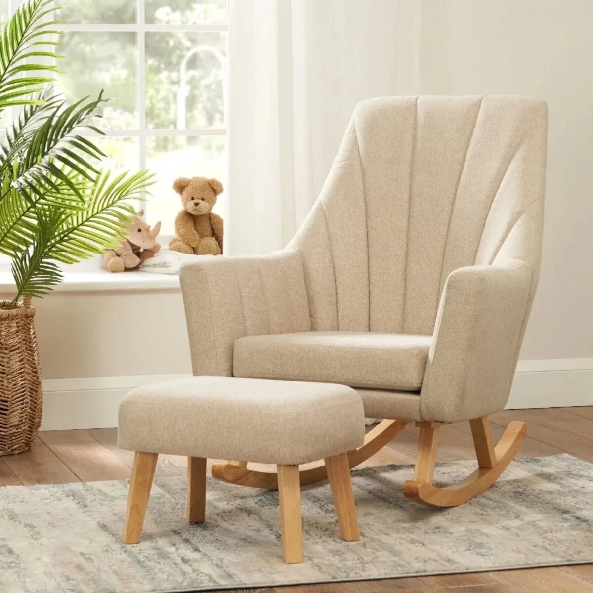 Tutti Bambini Jonah Rocking Chair & Foot Stool - Stone - Baby&More
